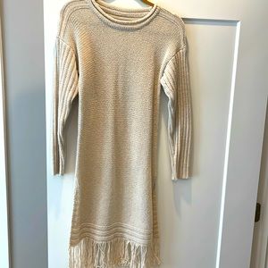 Cotton knot fringed tunic top